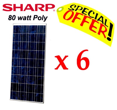 Sharp Solar Poly 80wp x 6 τεμ.
